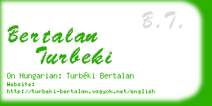 bertalan turbeki business card