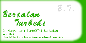 bertalan turbeki business card
